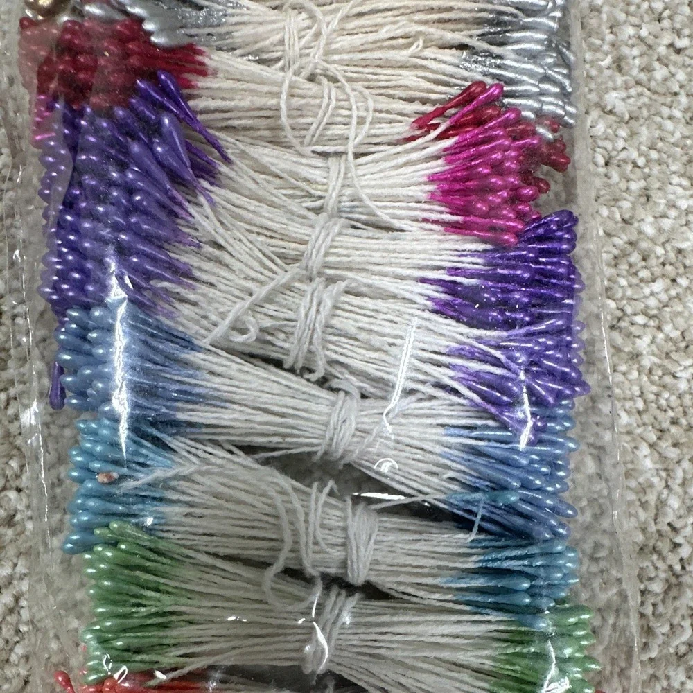 Artificial Flower Stamens/Pistils Metallic Finish Assorted Colors 1000 Pairs